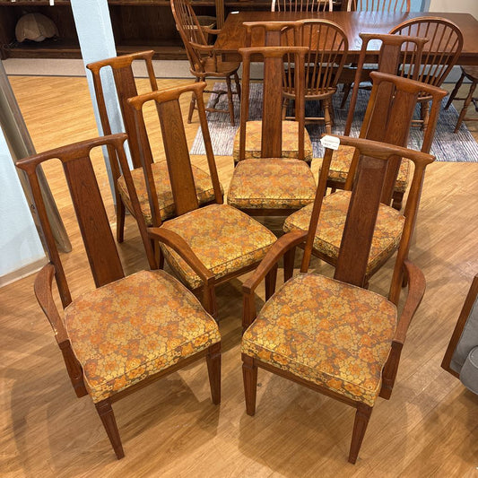 Set of 8 Custom Made Teak Dining Chairs w/2 Captains C DINING CHAIRS