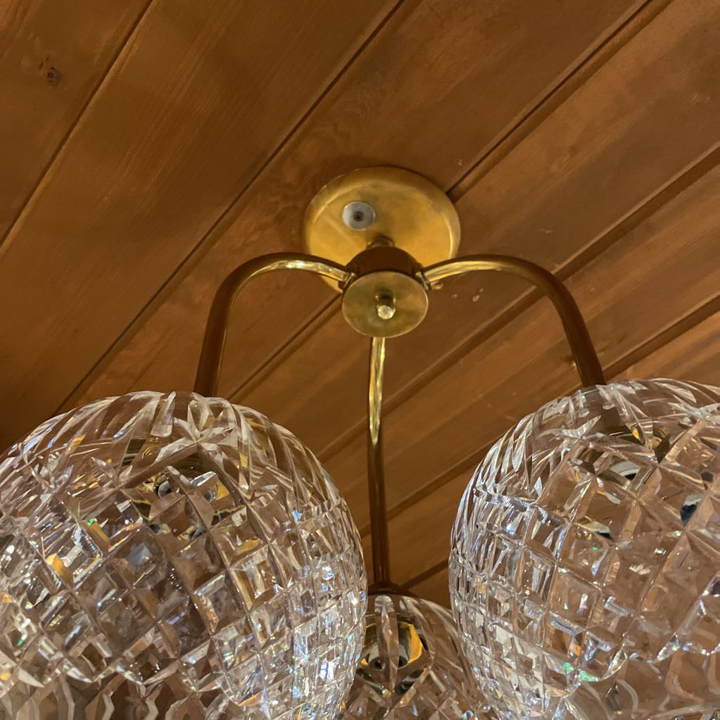 Waterford Crystal 3 Globe Flush Mount Pendant Light LAMPS