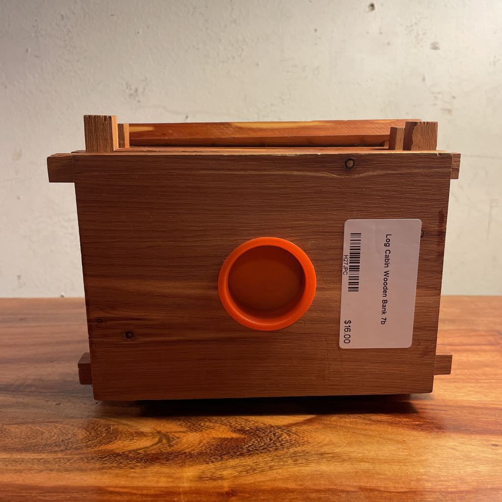 Log Cabin Wooden Bank