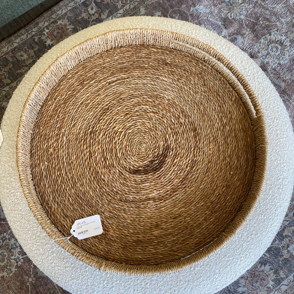 Large Round Seagrass Basket Tray
