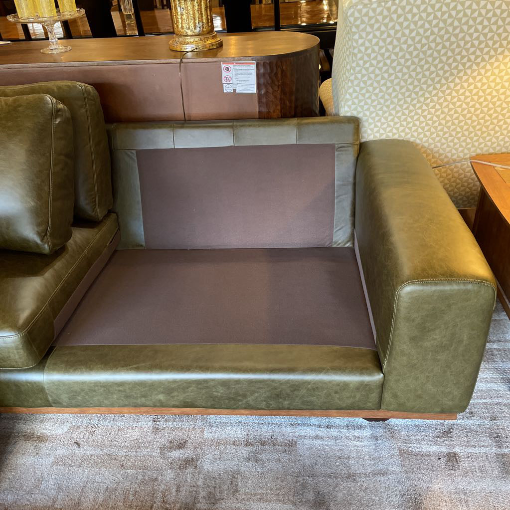 Alessandra Green Leather Sofa