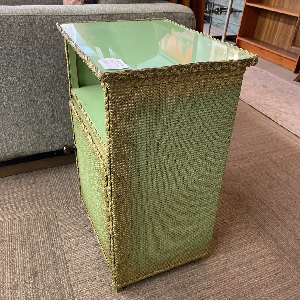 Vintage Green Ribbon Trim Side Cabinet