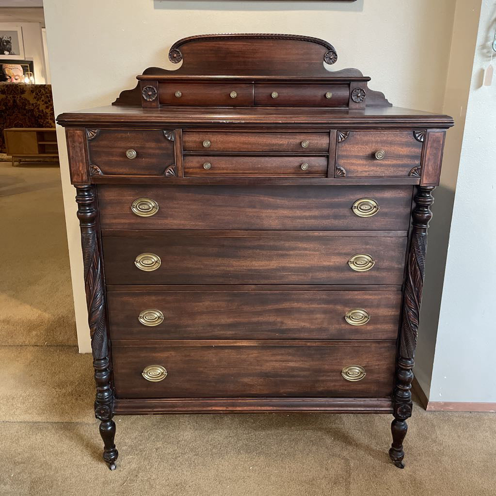 antique highboy dresser Tobago Mid Century Modern Walnut c. 1960s MOD CITY MADNESS This mid century French Provincial