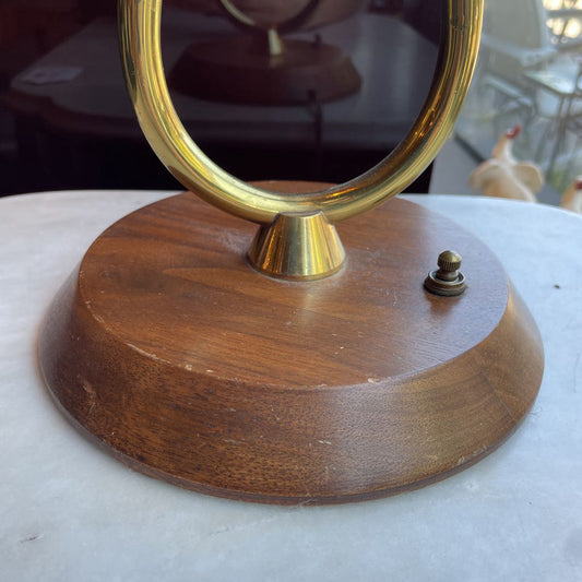 1940's Wood and Brass Double Stem Table Lamp LAMPS