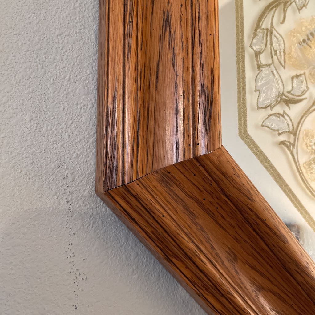 Octagon Mirror with Floral Detail