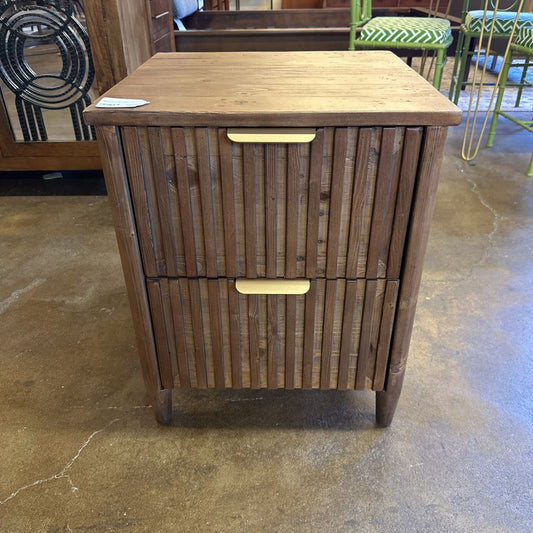 Slatted Front Pine Nightstand C NIGHTSTANDS