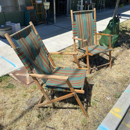 Vintage Colorful Stripe Deck Chair (AS IS) OUTDOOR