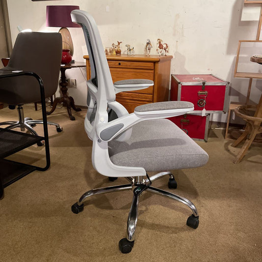 Blue Mesh & White Rolling Office Chair C OFFICE CHAIRS