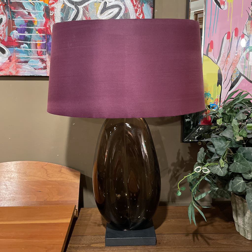 Purple Shade Olive Base Table Lamp