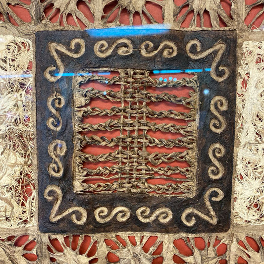 Hammered Jonote Tree Bark Ornate Design Framed Art ART