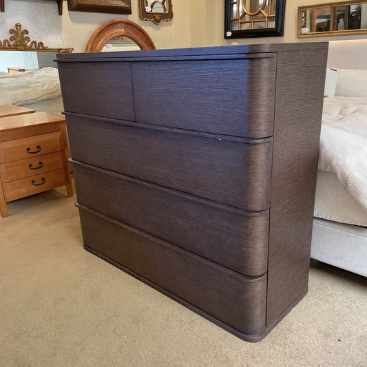 RH Ligne 5 Drawer Dark Wood Chest C HIGHBOYS