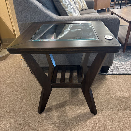 Contemporary Glass Top Side Table C SIDE TABLES