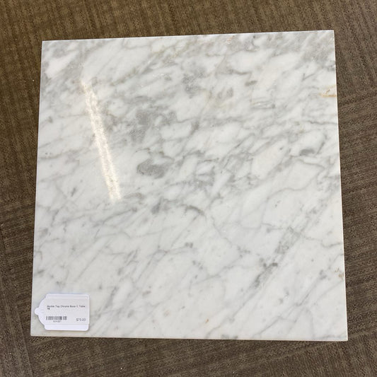 Marble Top Chrome Base C Table C SIDE TABLES