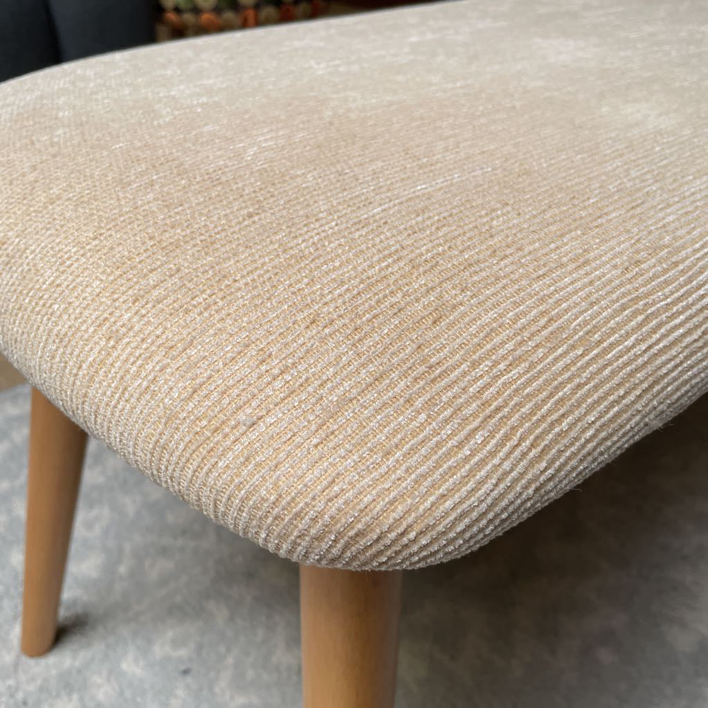 Oblong Grooved Fabric Topped Bench