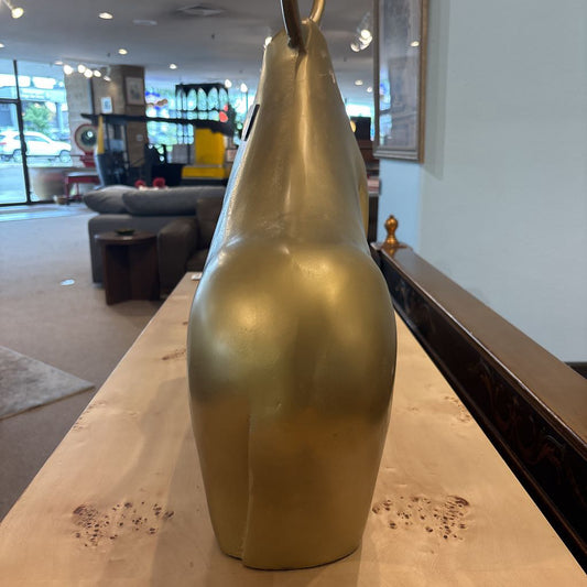 Gold Post Modern Bull Sculpture ART