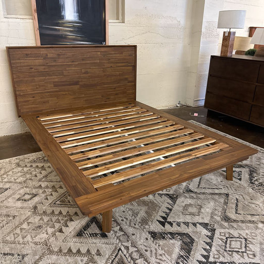 Brushed Pecan Queen Bed Frame C BED FRAMES