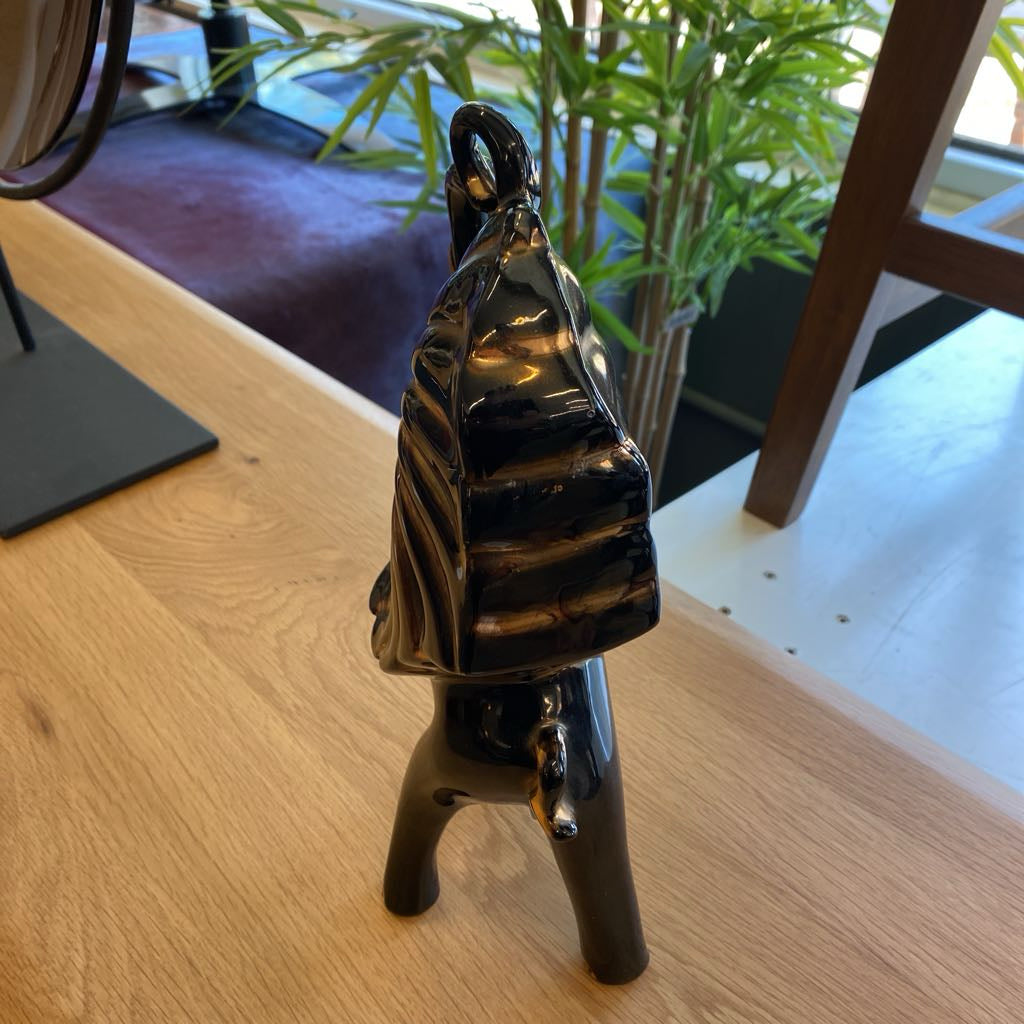 Vintage Black & Gold USA Ceramic Elephant