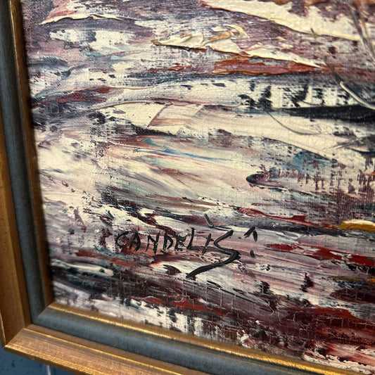 Original Winter Scene Oil Painting ART