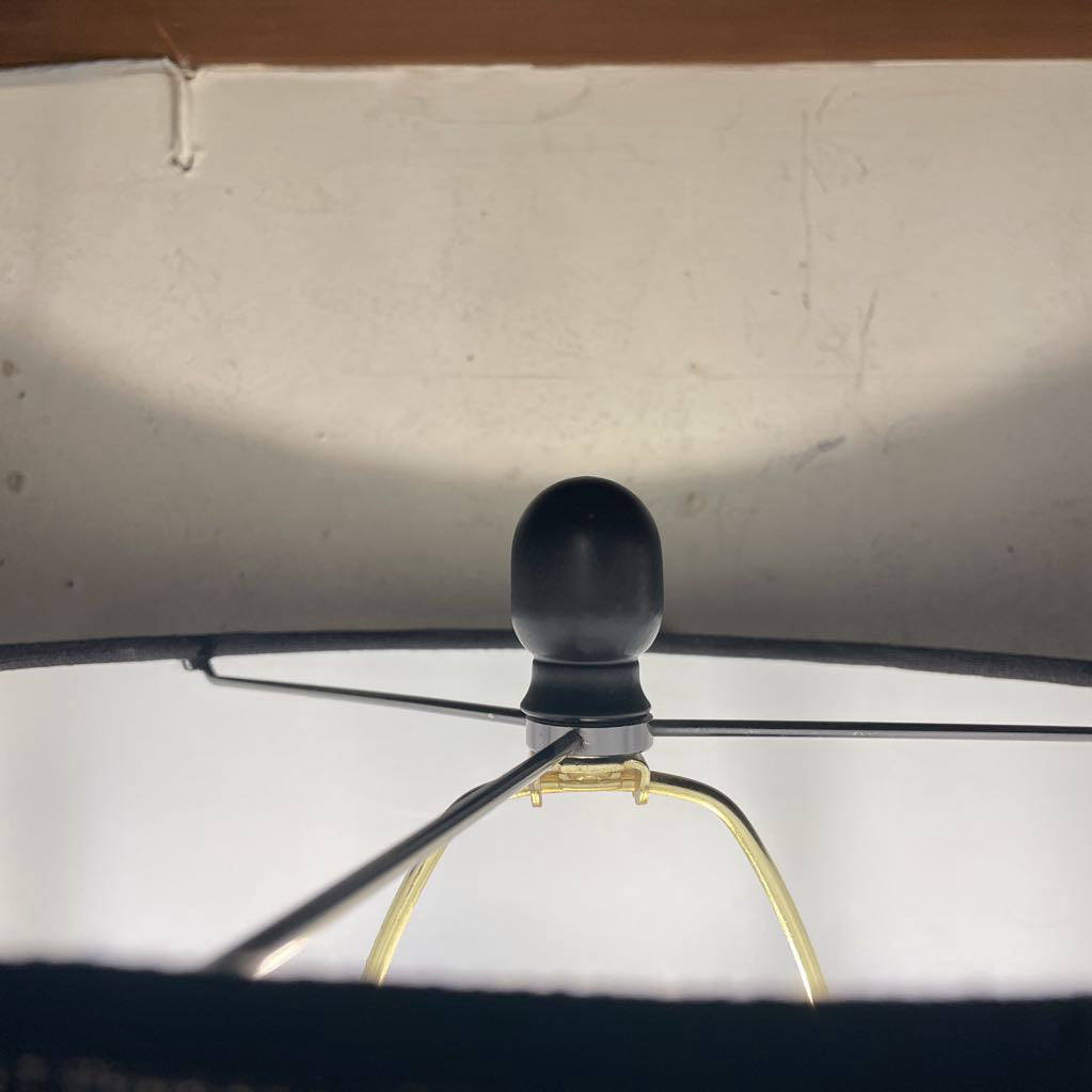 Conical Brass Base lamp with Black Shade