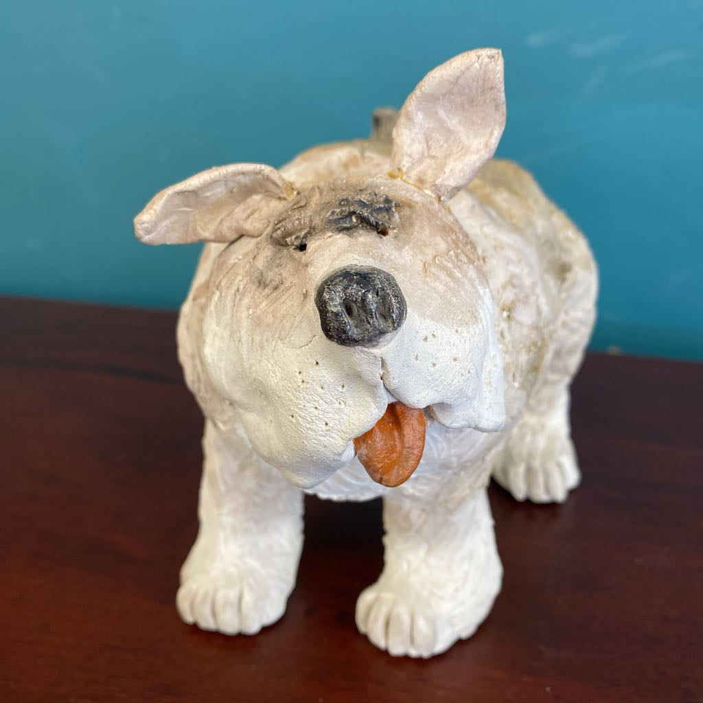 Signed CHRIS Whimsical Ceramic Dog Large UNIQUE FINDS