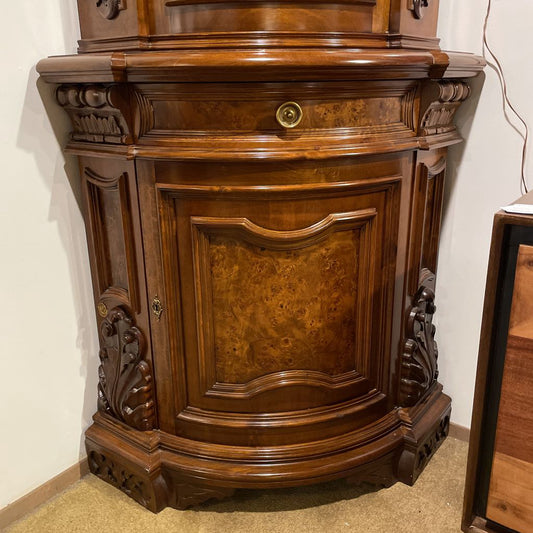 Ornate Italian Burled Wood Corner Cabinet C CABINETS
