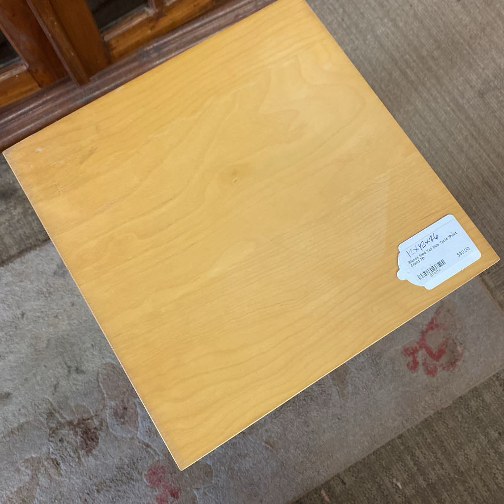 Blonde Mod Tall Side Table /Plant Stand