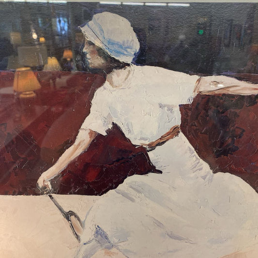 Signed & Numbered GENE AMONDSON 1912 GOLD MEDALIST MADEMLOISELLE BROQUEDIS Framed Print ART