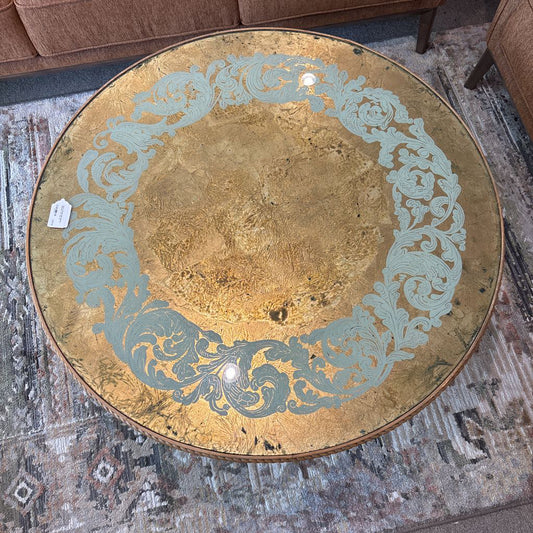 Baker Cocktail Gold Finished Eglomise Top Table C COFFEE TABLES