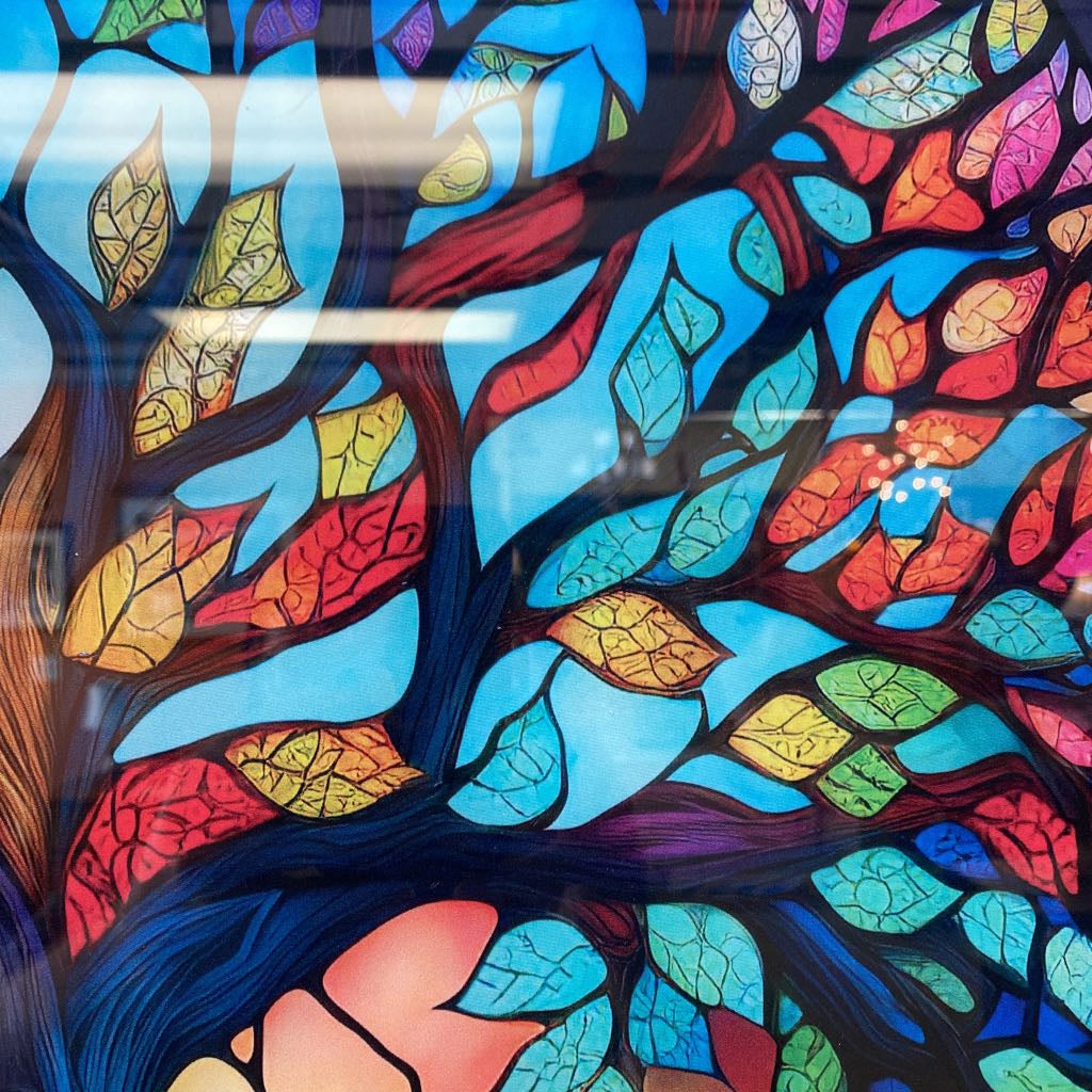 Circular Colorful Leaves & Tree Art ART