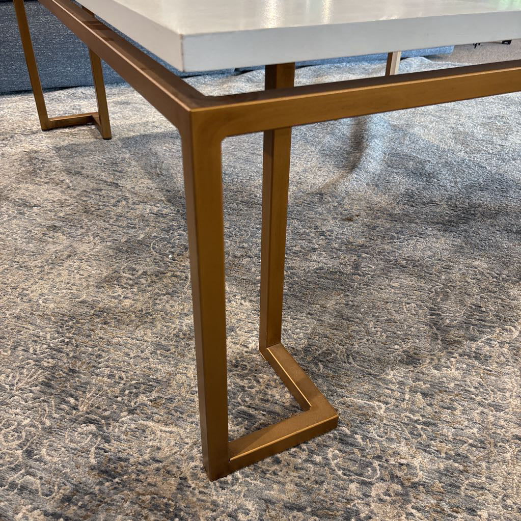 Large Square White Top Coffee Table
