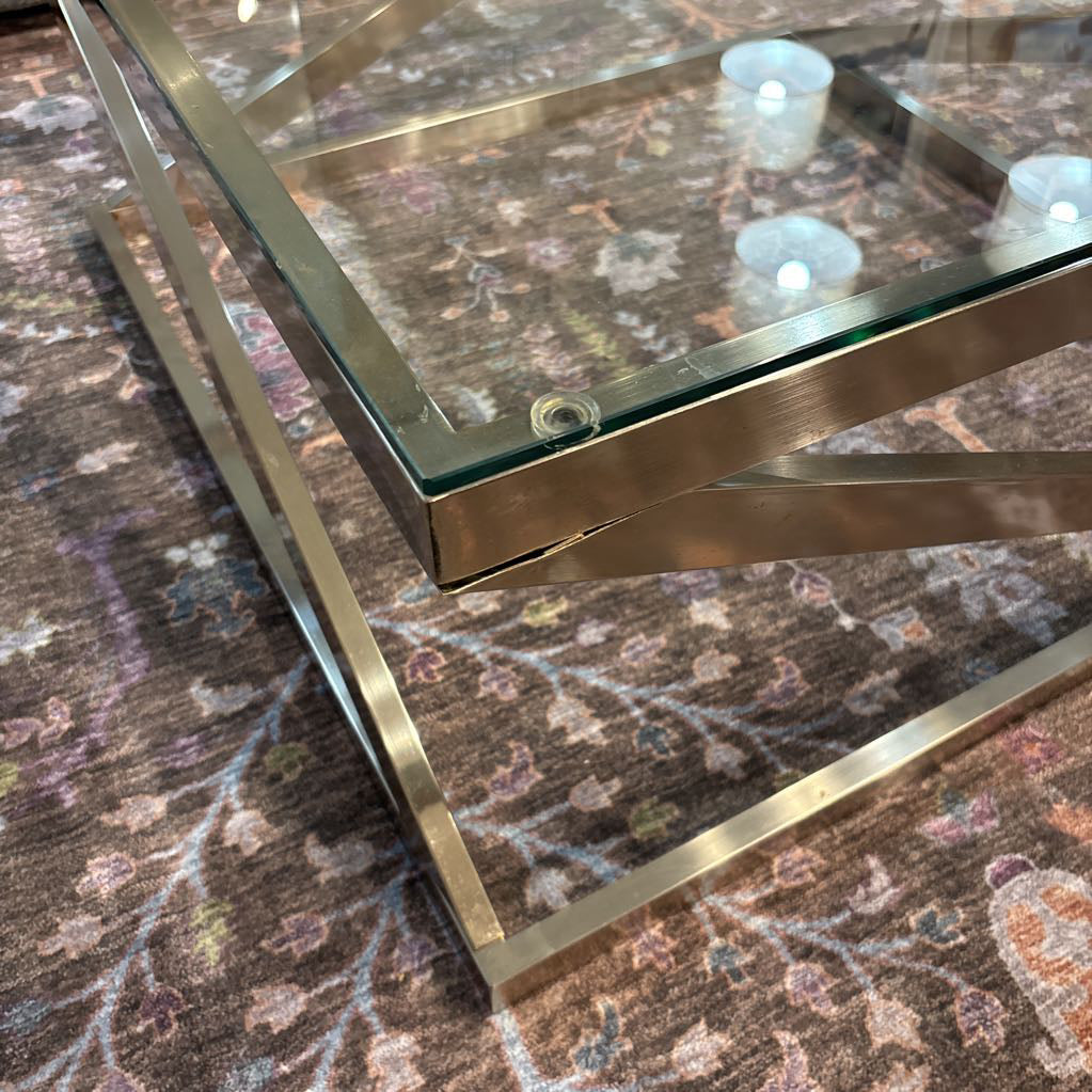 Modern Chrome Glass Top Coffee Table C COFFEE TABLES