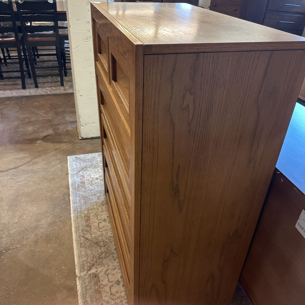 5 Drawer Oak Highboy