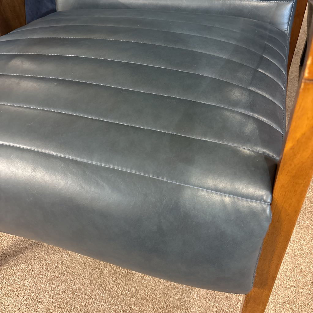 Steel Faux Leather Armchari