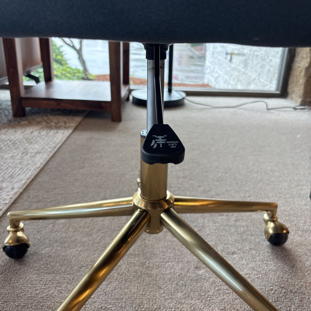 Navy Velvet Gold Swivel Base Office Chair U ACCENT CHAIRS