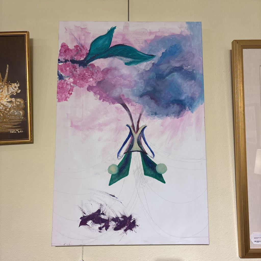 Pink Flower & Blue Sky Art