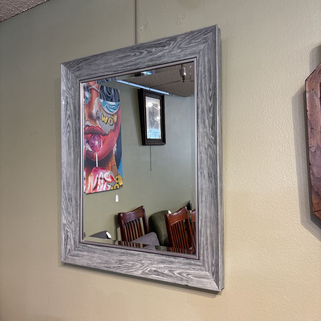 Grey Wood Frame Mirror