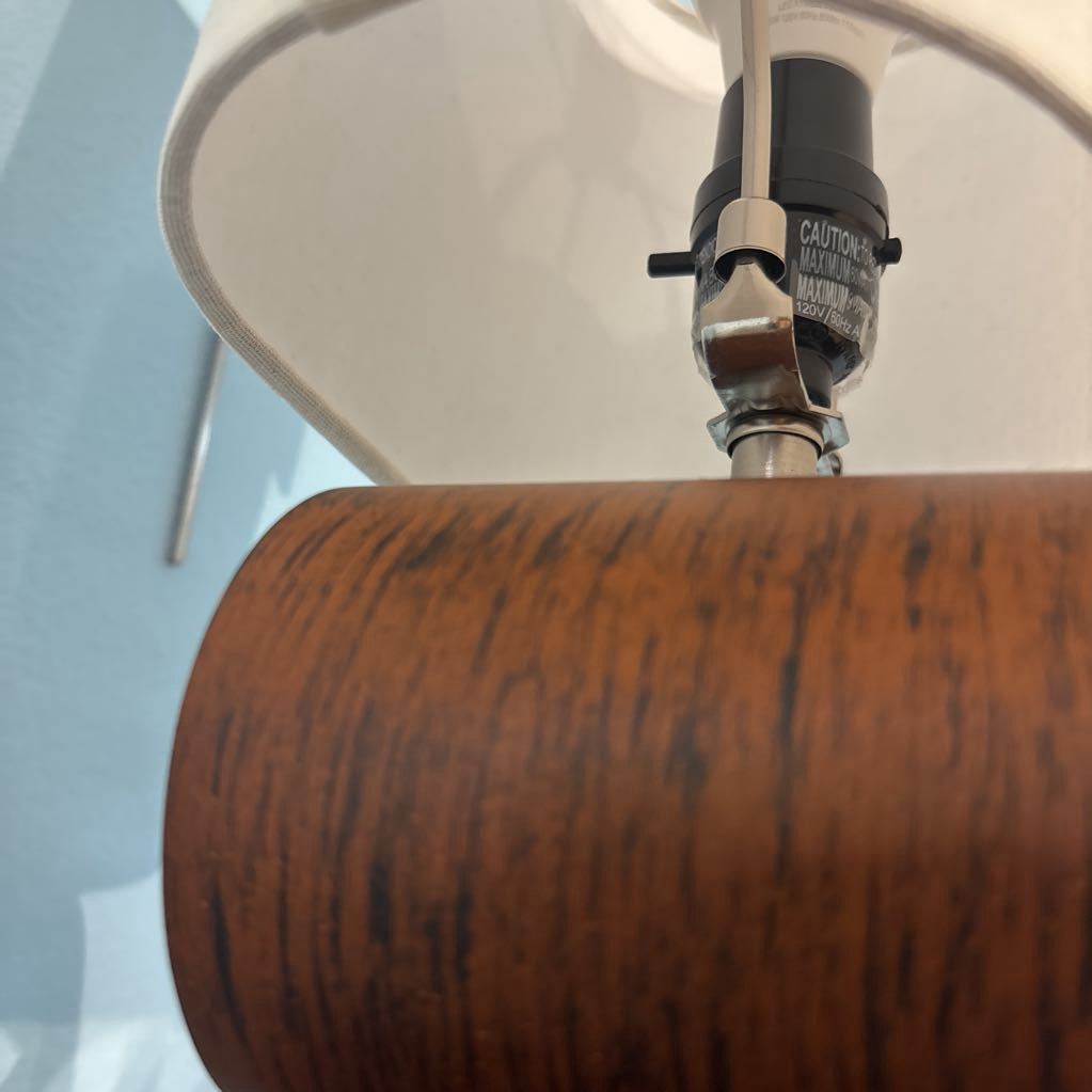 Walnut Stacked Oval Table Lamp