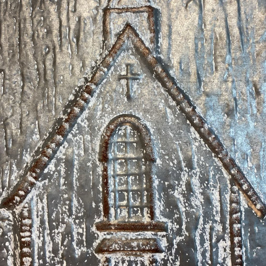 Rustic Tin Church House Art ART
