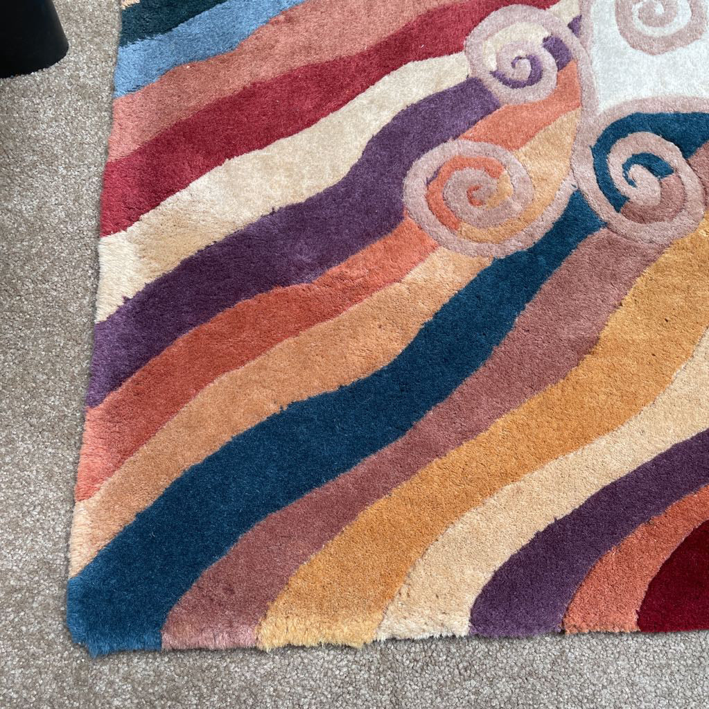 5x8 Colorful Rainbow Wave Rug