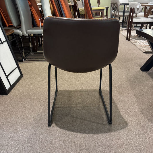 Brown Leather Dining Chair