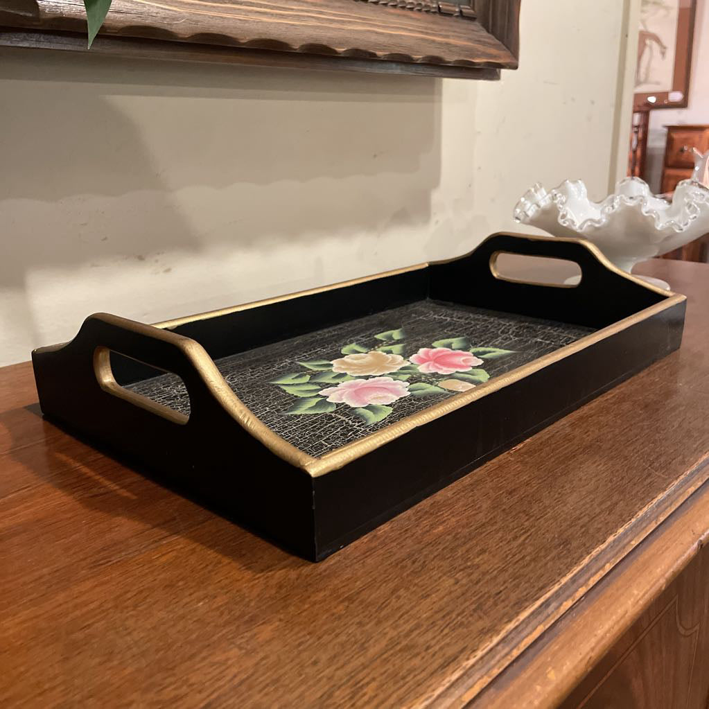 3 Roses Tray with Handles
