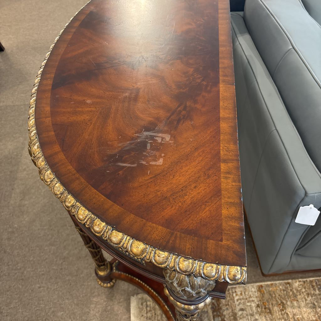 Demilune Regency Style Console w/ 1 Drawer C CONSOLE TABLES