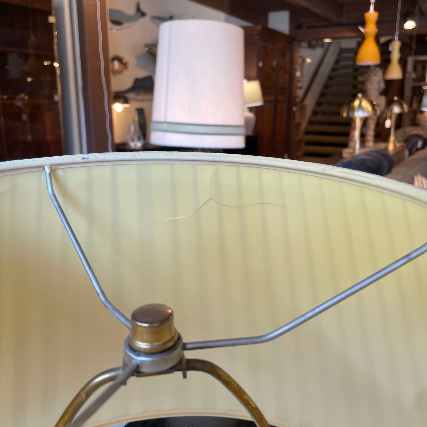 Cream Colored Base w/ Pleated Shade Table Lamp