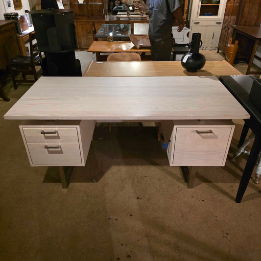 White Oak Sidelock Crate & Barrel Desk