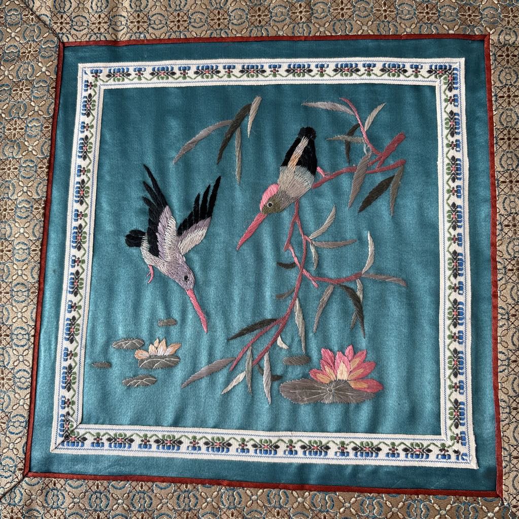 Birds at the Pond Silk Art ART