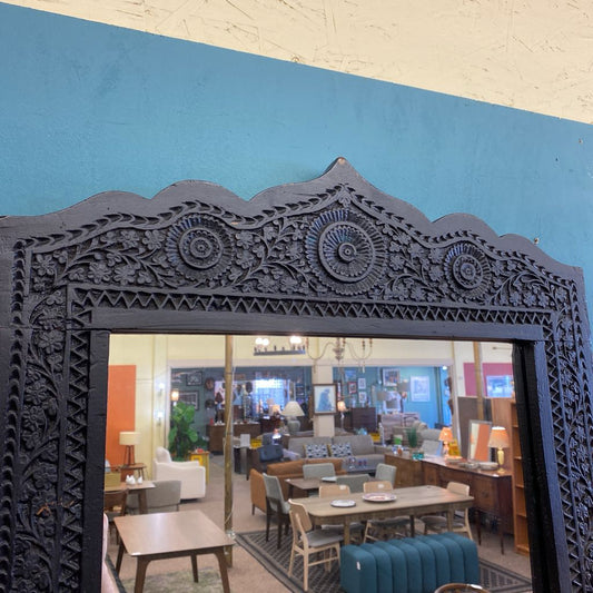 Carved Ornate Design Black Frame Mirror C MIRRORS