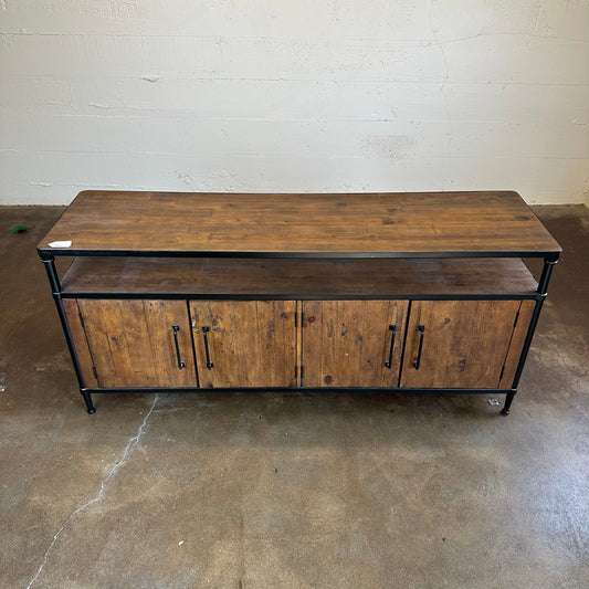 Rustic 4 Door Pottery Barn Media Stand