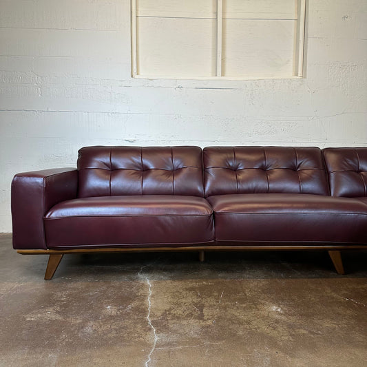Odense Red Leather RAF Chaise Sectional U SECTIONALS RAF