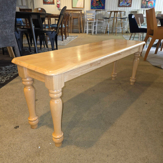 Blond Wood Turned Leg Bench
