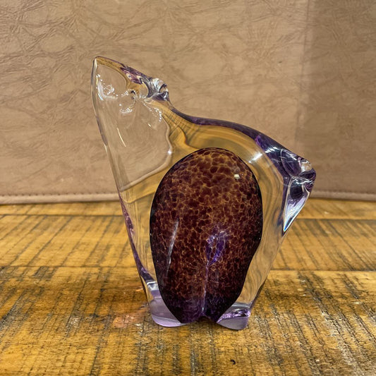 Glass with Purple "Inside" Polar Bear/Alaska SMALLS